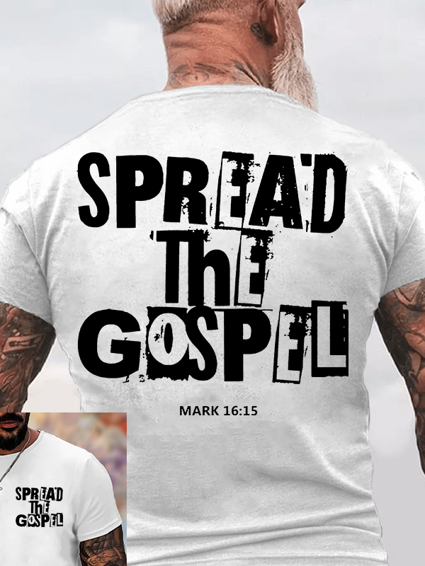 Spread The Gospel Jesus God Christian Cotton T-Shirt