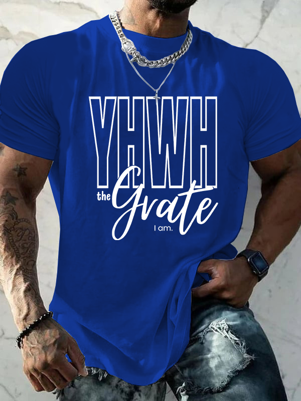 Yahweh The Grate I Am Jesus God Christian Cotton T-Shirt
