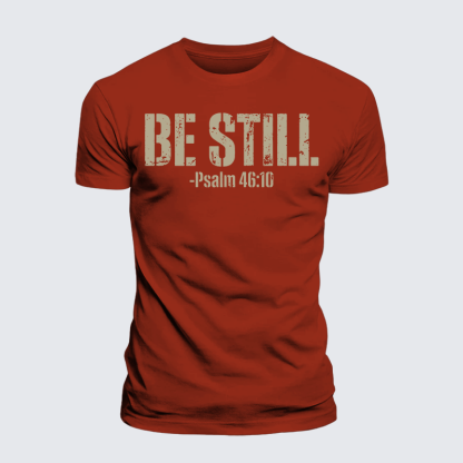 Be Still Psalm 46:10 Jesus God Christian Premium Mercerized Cotton Tee