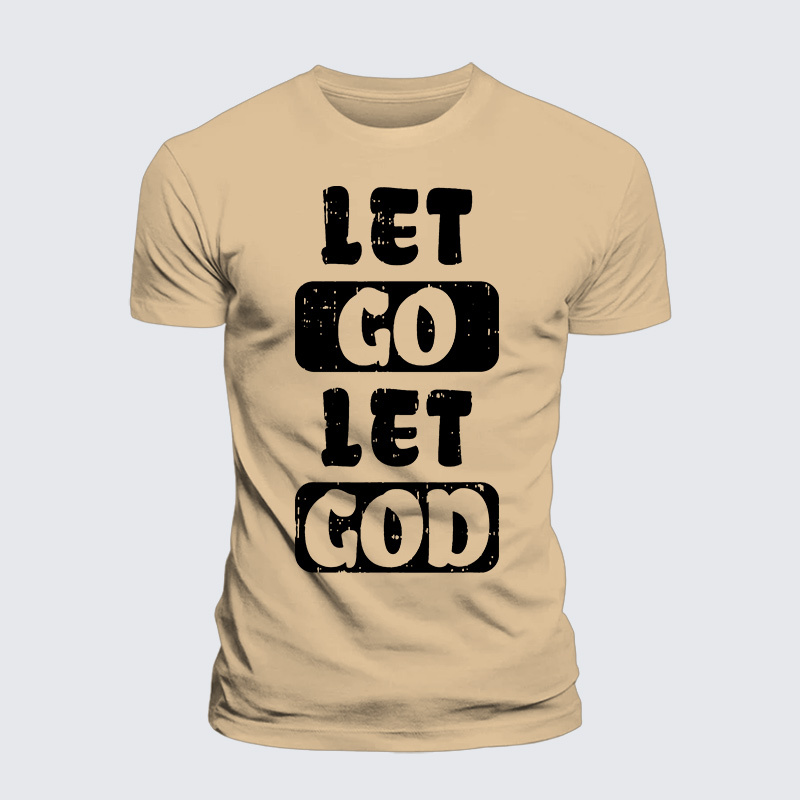 Let Go Let God Jesus God Christian Premium Mercerized Cotton Tee
