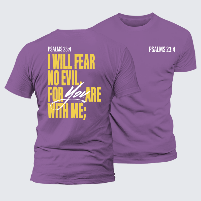 Fear No Evil Jesus God Christian Premium Mercerized Cotton Tee