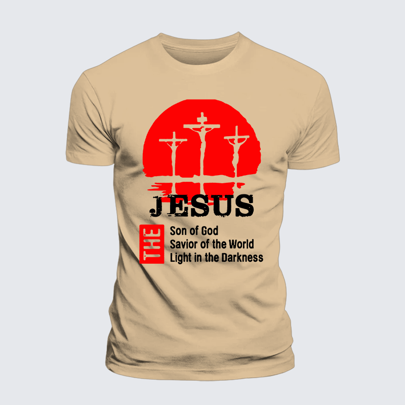 Jesus The Son Of God The Savior Of The World The Light In The Darkness Jesus God Christian Premium Mercerized Cotton Tee
