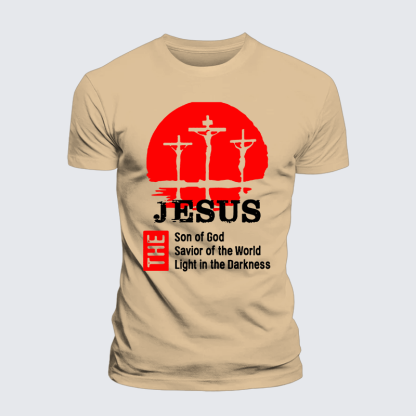 Jesus The Son Of God The Savior Of The World The Light In The Darkness Jesus God Christian Premium Mercerized Cotton Tee