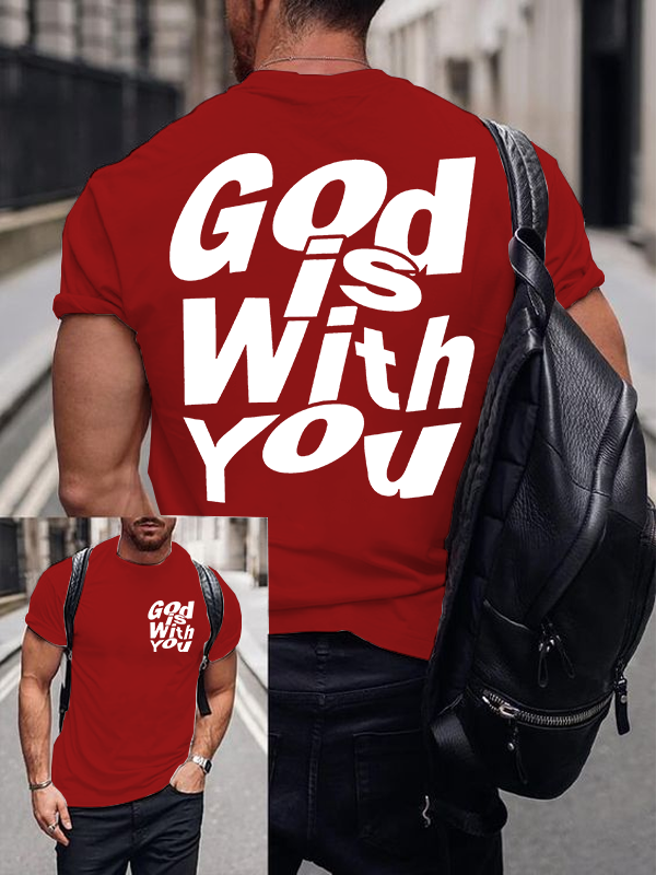 God Is With You Jesus God Christian Cotton T-Shirt