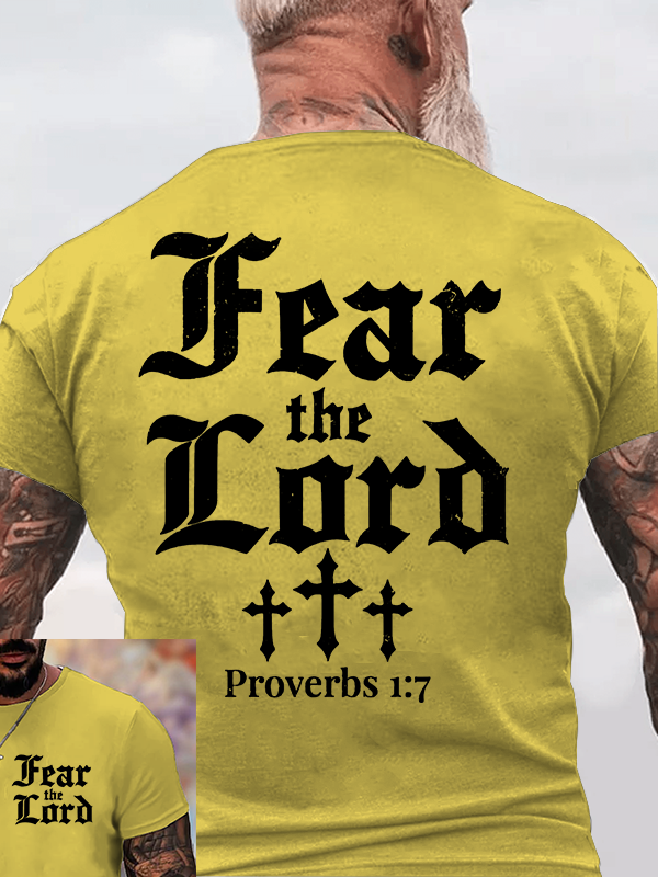 Fear The Lord Jesus God Christian Cotton T-Shirt