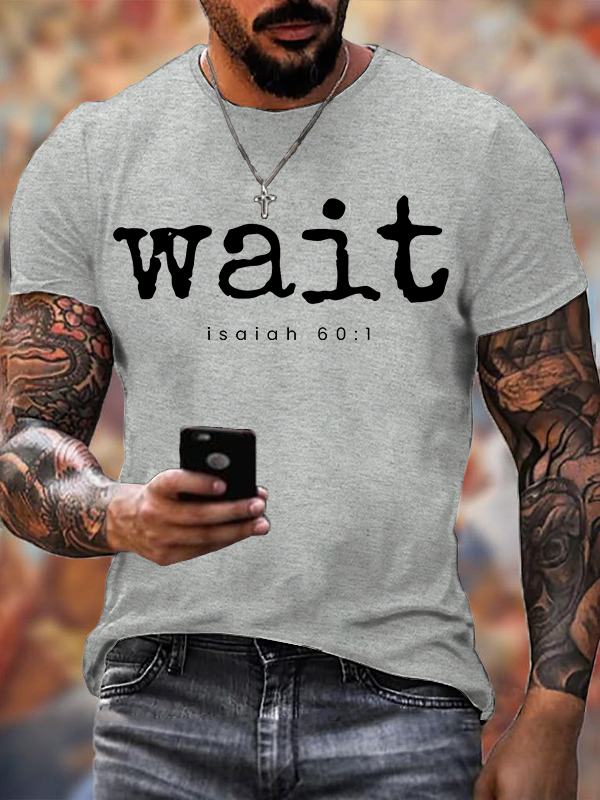 Wait Isaiah 60:1 Jesus God Christian Cotton T-Shirt