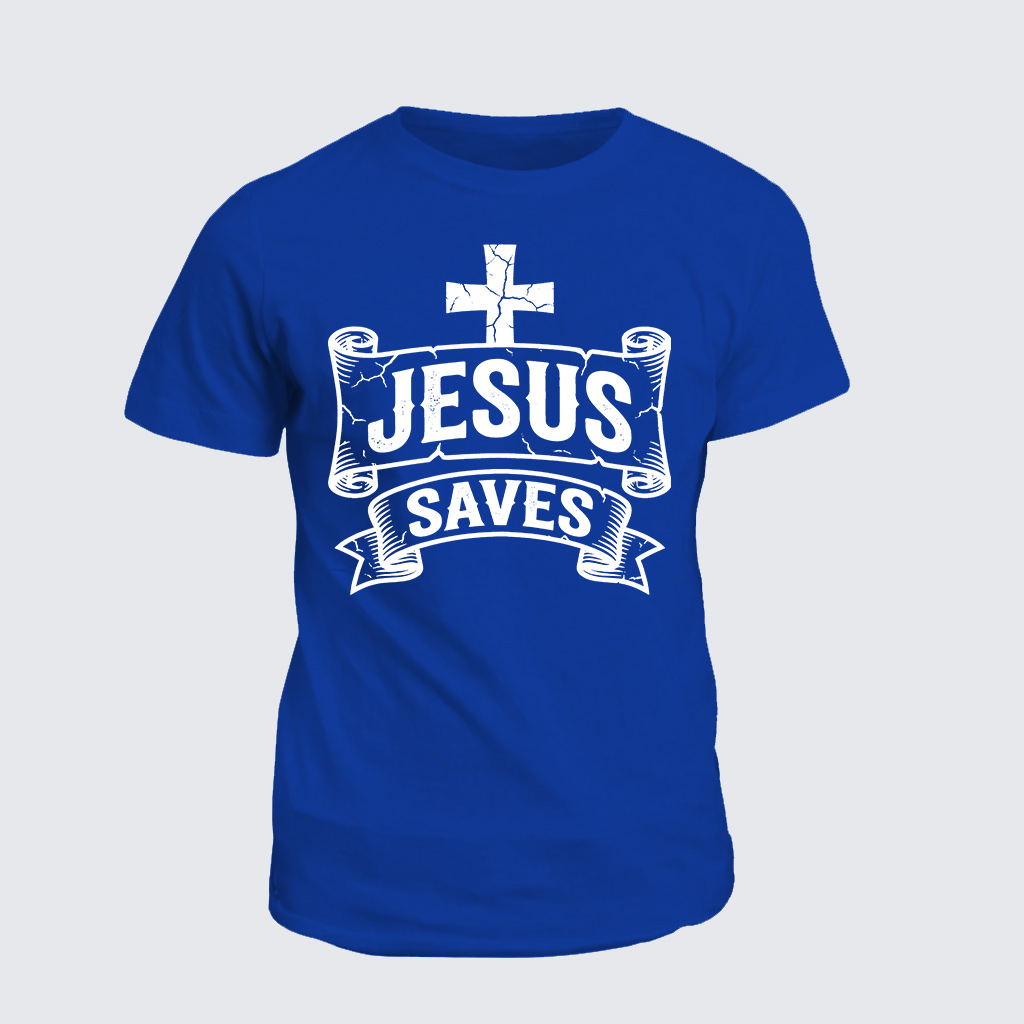 Jesus Saves Jesus God Christian Cotton T-Shirt
