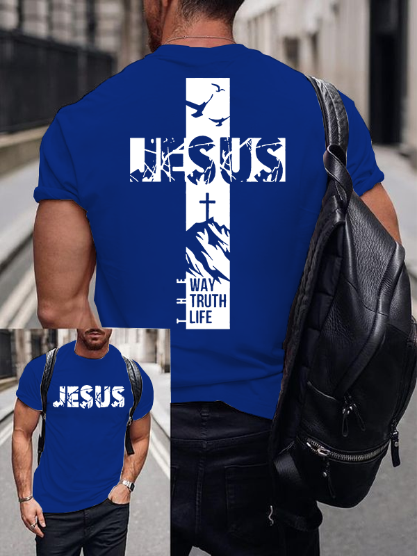 The Way The Truth The Life Jesus God Christian Cotton T-Shirt