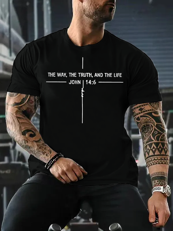 Man Of God Husband Dad Jesus God Christian Cotton T-Shirt