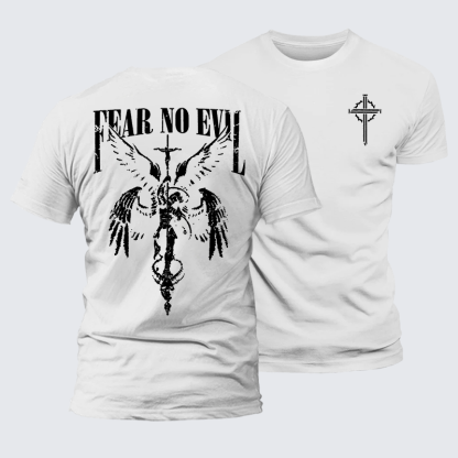 Fear No Evil Jesus God Christian Premium Mercerized Cotton Tee