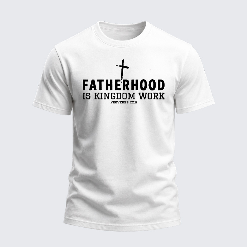 Heavyweight Cotton Tee - Fatherhood is Kingdom Work