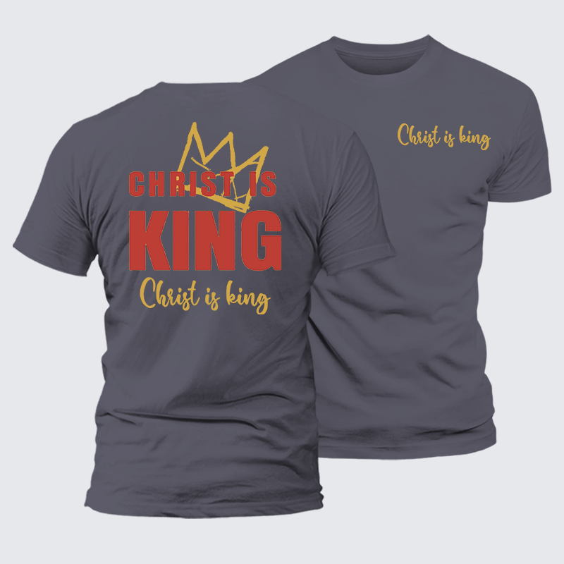 Christ Is King Jesus God Christian Premium Mercerized Cotton Tee