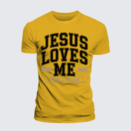 Jesus Love Me This I Know Jesus God Christian Premium Mercerized Cotton Tee