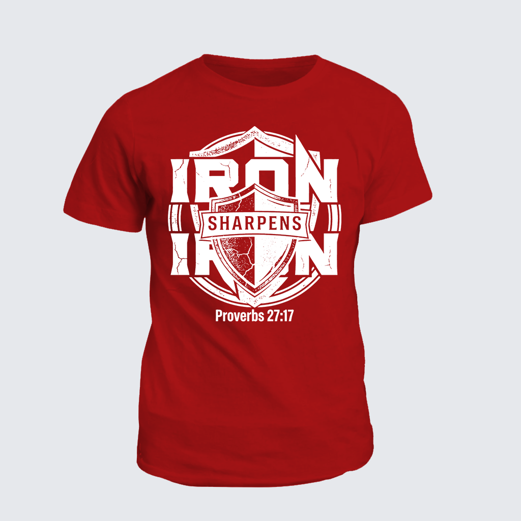 Iron Sharpens Iron - Proverbs 27:17 Jesus God Christian Cotton T-Shirt