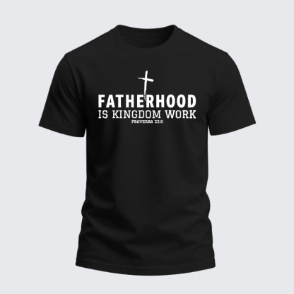 Heavyweight Cotton Tee - Fatherhood is Kingdom Work
