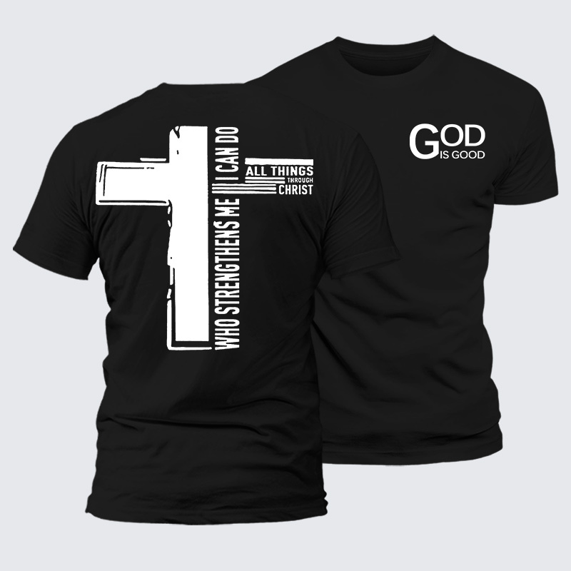 Man Of God Husband Dad Jesus God Christian Cotton T-Shirt