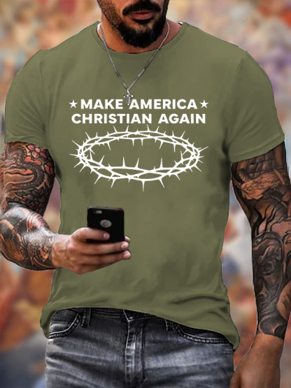 Make America Christian Again Jesus God Christian Cotton T-Shirt