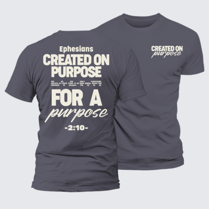 Created On Purpose Jesus God Christian Premium Mercerized Cotton Tee