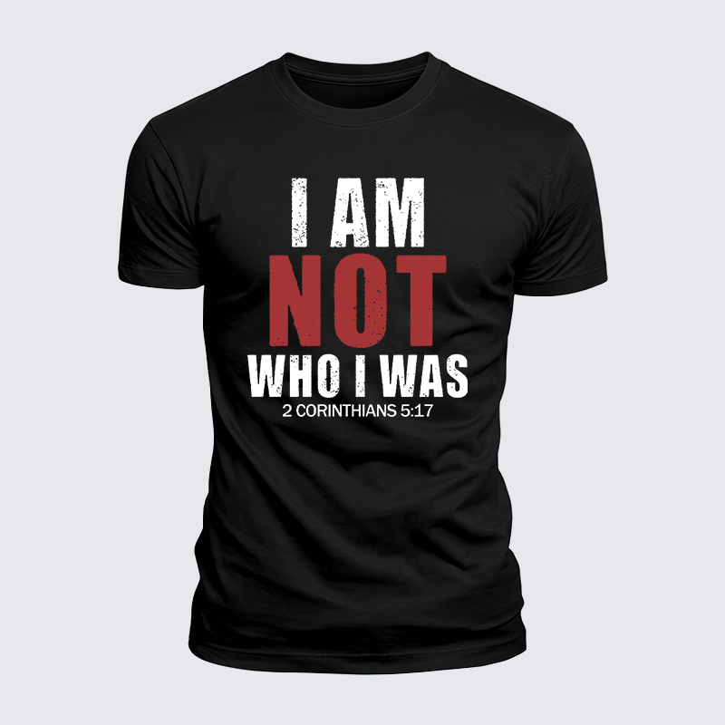 I Am Not Who I Was Jesus God Christian  – Luxe Mercerized Interlock Cotton Tee