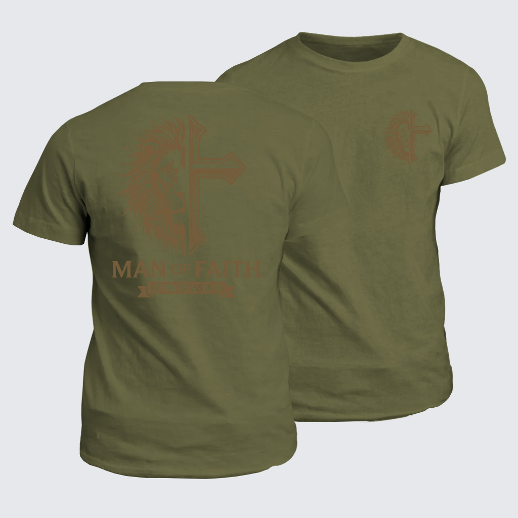 Man of Faith Jesus God Christian Cotton T-Shirt