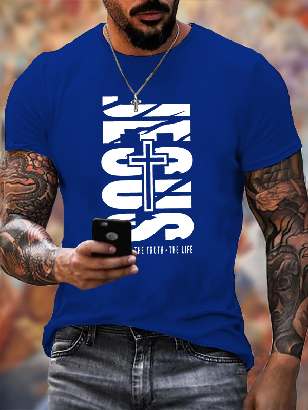 Jesus The Way The Truth The Life Jesus God Christian Cotton T-Shirt