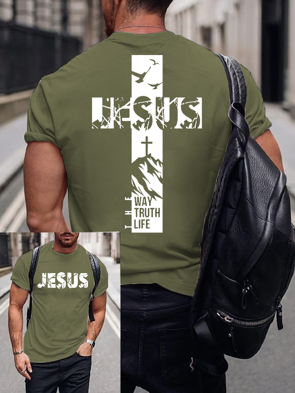 The Way The Truth The Life Jesus God Christian Cotton T-Shirt