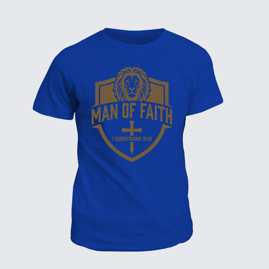 Man of Faith Jesus God Christian Cotton T-Shirt