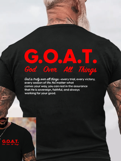 God Over All Things Jesus God Christian Cotton T-Shirt