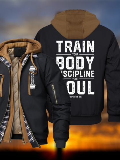 Train Your Body Warm Hooded Bomber Jacket