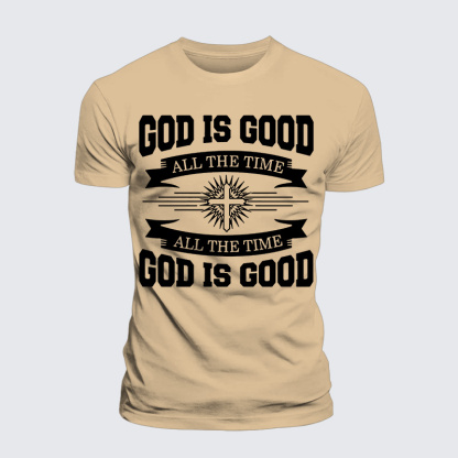 God Is Good All The Time Jesus God Christian Premium Mercerized Cotton Tee