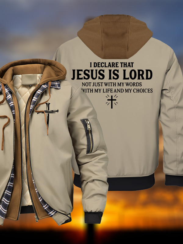 esus Is The Lord Warm Hooded Bomber Jacket