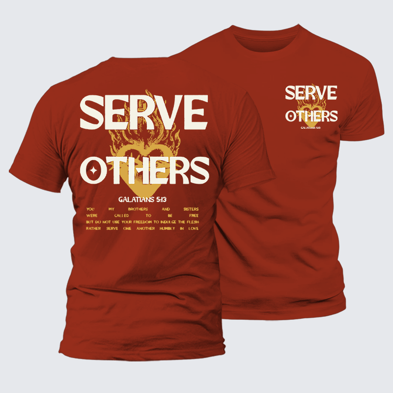 Serve Others Jesus God Christian Premium Mercerized Cotton Tee
