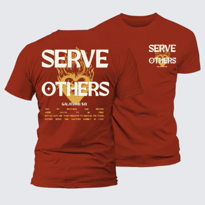 Serve Others Jesus God Christian Premium Mercerized Cotton Tee