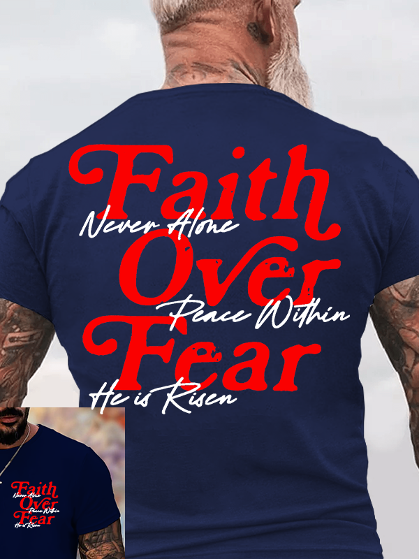 Faith Over Fear Jesus God Christian Cotton T-Shirt