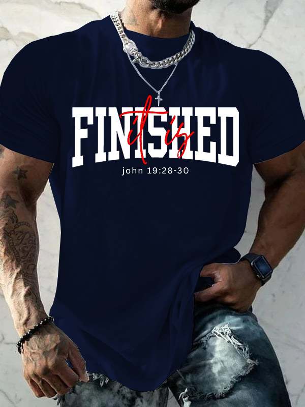 It Is Finished Jesus God Christian Cotton T-Shirt