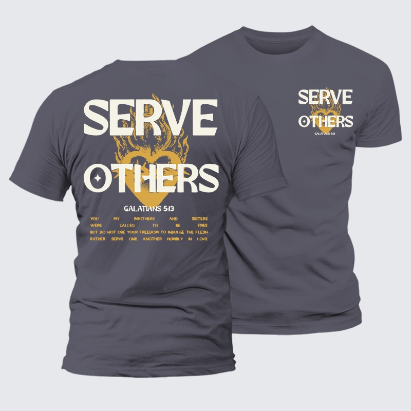 Serve Others Jesus God Christian Premium Mercerized Cotton Tee