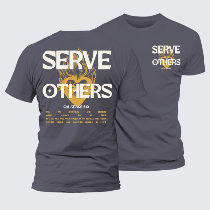 Serve Others Jesus God Christian Premium Mercerized Cotton Tee
