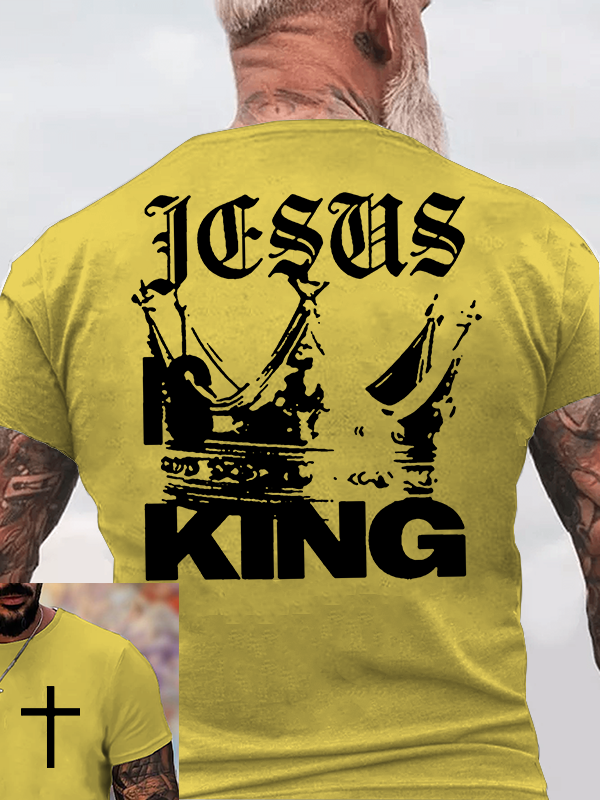Jesus Is King Jesus God Christian Cotton T-Shirt