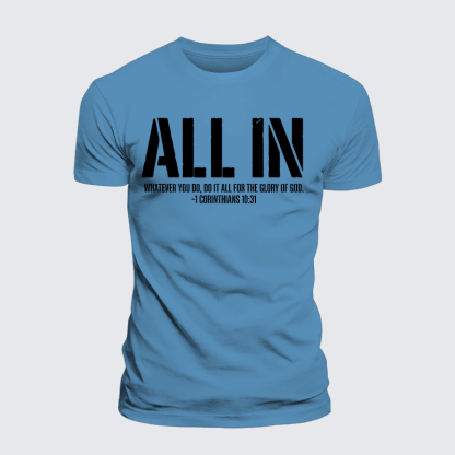 All In 1 Corinthians 10:31 Jesus God Christian Premium Mercerized Cotton Tee