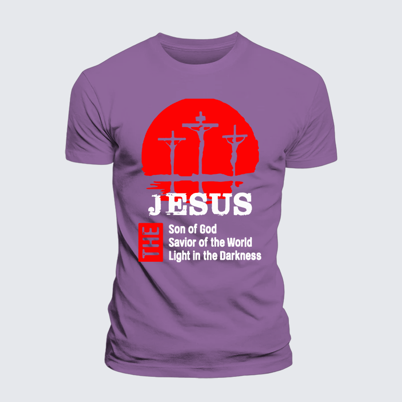 Jesus The Son Of God The Savior Of The World The Light In The Darkness Jesus God Christian Premium Mercerized Cotton Tee