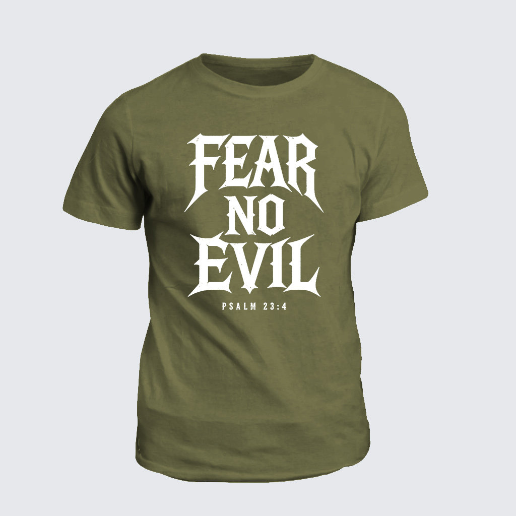 Fear No Evil Jesus God Christian Cotton T-Shirt