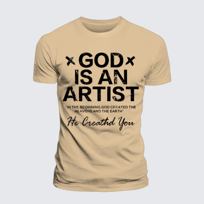 God Is An Artist Jesus God Christian Premium Mercerized Cotton Tee