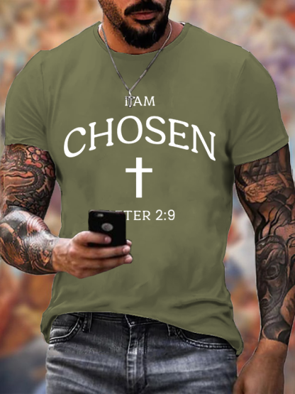 I Am Chosen Jesus God Christian Cotton T-Shirt