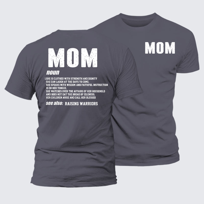 Mom Raising Warriors Jesus God Christian Premium Mercerized Cotton Tee
