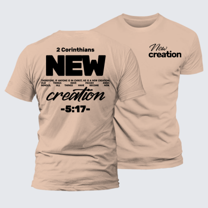 New Creation Jesus God Christian Premium Mercerized Cotton Tee
