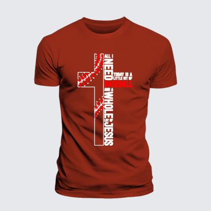 I Need Baseball And Jesus Jesus God Christian Premium Mercerized Cotton Tee