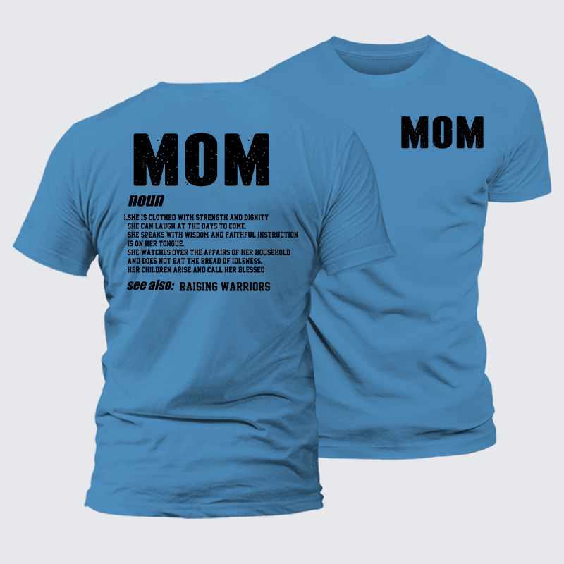 Mom Raising Warriors Jesus God Christian Premium Mercerized Cotton Tee