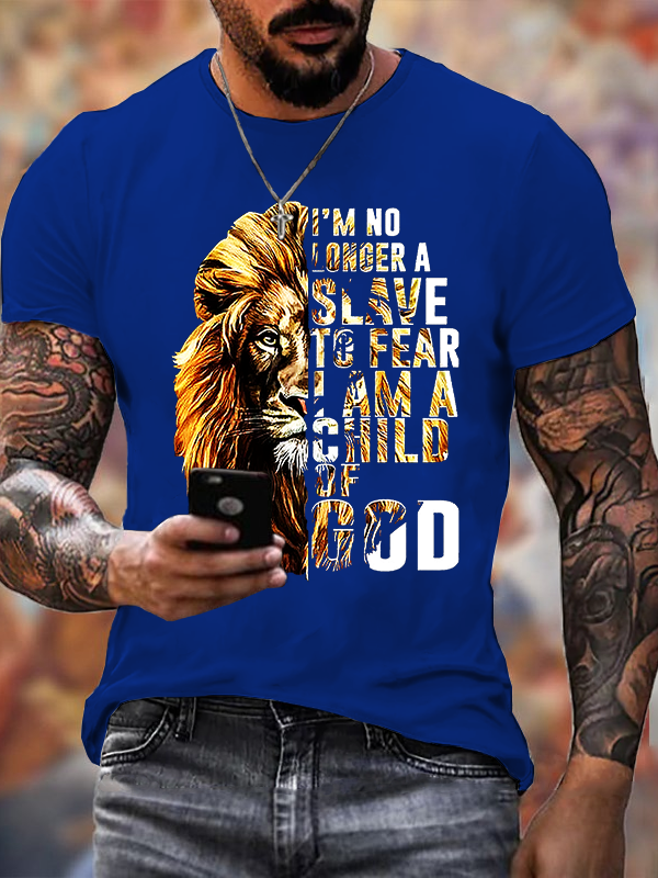 I'm No Longer A Slave To Fear I Am A Child Of God Lion Tee