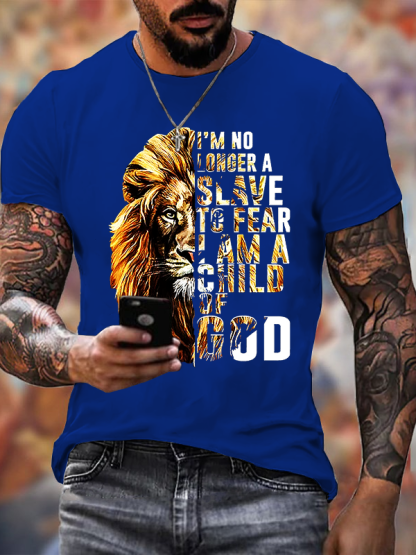 I'm No Longer A Slave To Fear I Am A Child Of God Lion Tee