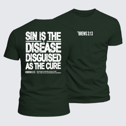Sin Is The Disease Jesus God Christian  – Luxe Mercerized Interlock Cotton Tee